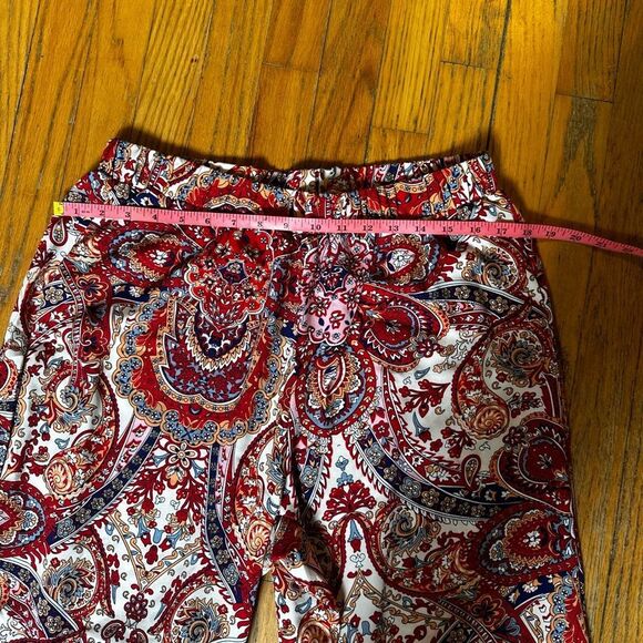 MISSLOOK Red and White Paisley Wide-Leg Pants - Picture 2 of 7